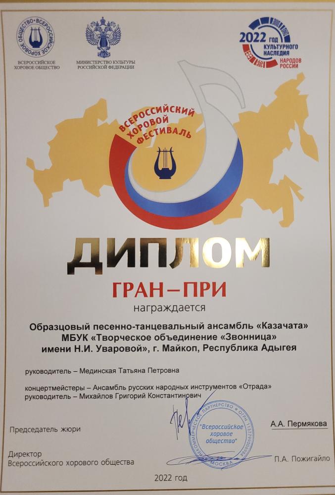 В Москве подвели итоги VIII Всероссийского хорового фестиваля – новый триумф «майкопских казачат».